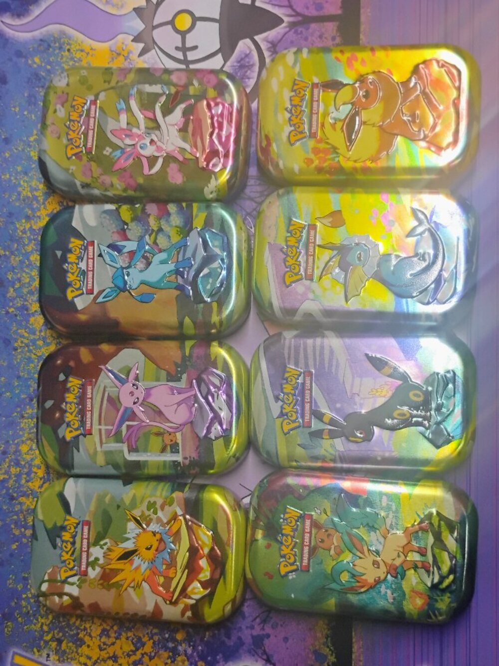 Pokemon Prismatic Evolution EMPTY Mini Tin Set 8/8 Eeveelutions Eevee